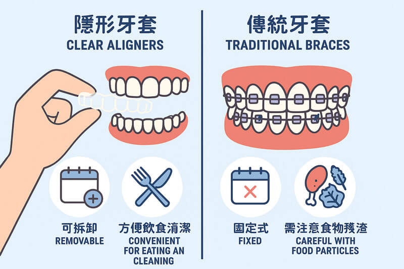 隱形牙套 vs 傳統牙套
